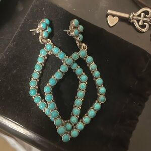 Turquoise Silver Drop Earrings